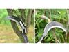 Large Outdoor Manganese Steel Weed Scythe - Long Handle Sickle for Grass Cutting and Corn Harvesting