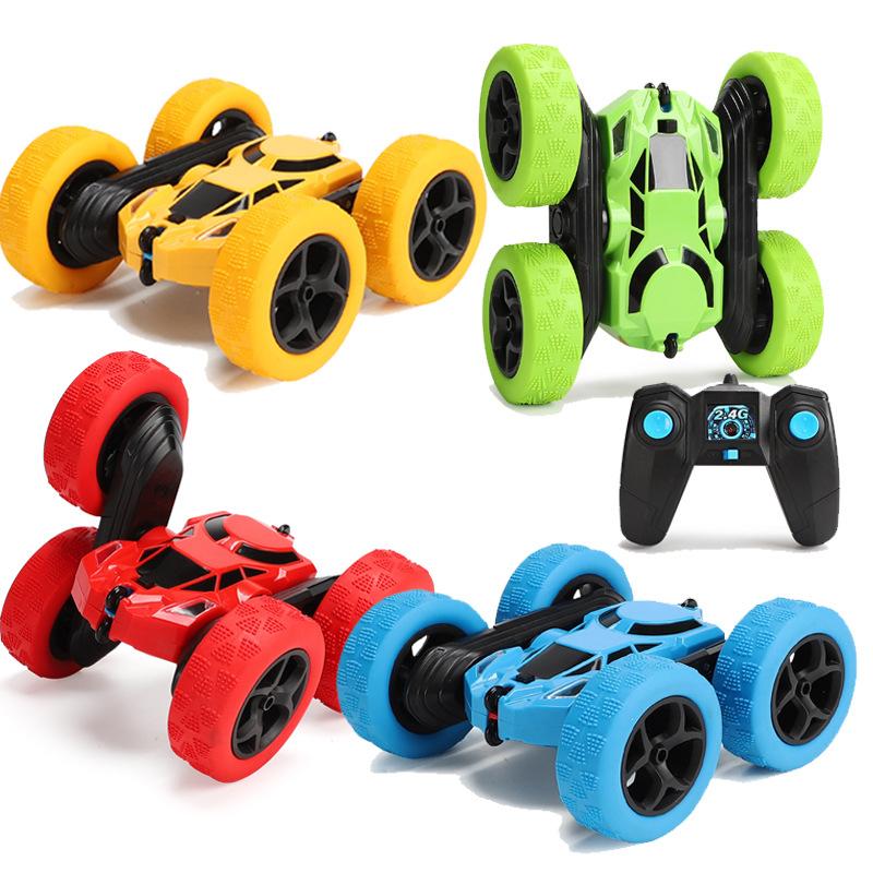 Children's Rc Remote Control Double-sided Stunt Car Toy 2.4G Tumbling and Rotating Off-road Climbing Four-wheel Drive Dump Car