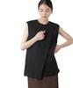 Nano Universe Front Layered Blouse Be Size Women's Double-Cross (Can Matched), M, 010, Black, 669-5121316
