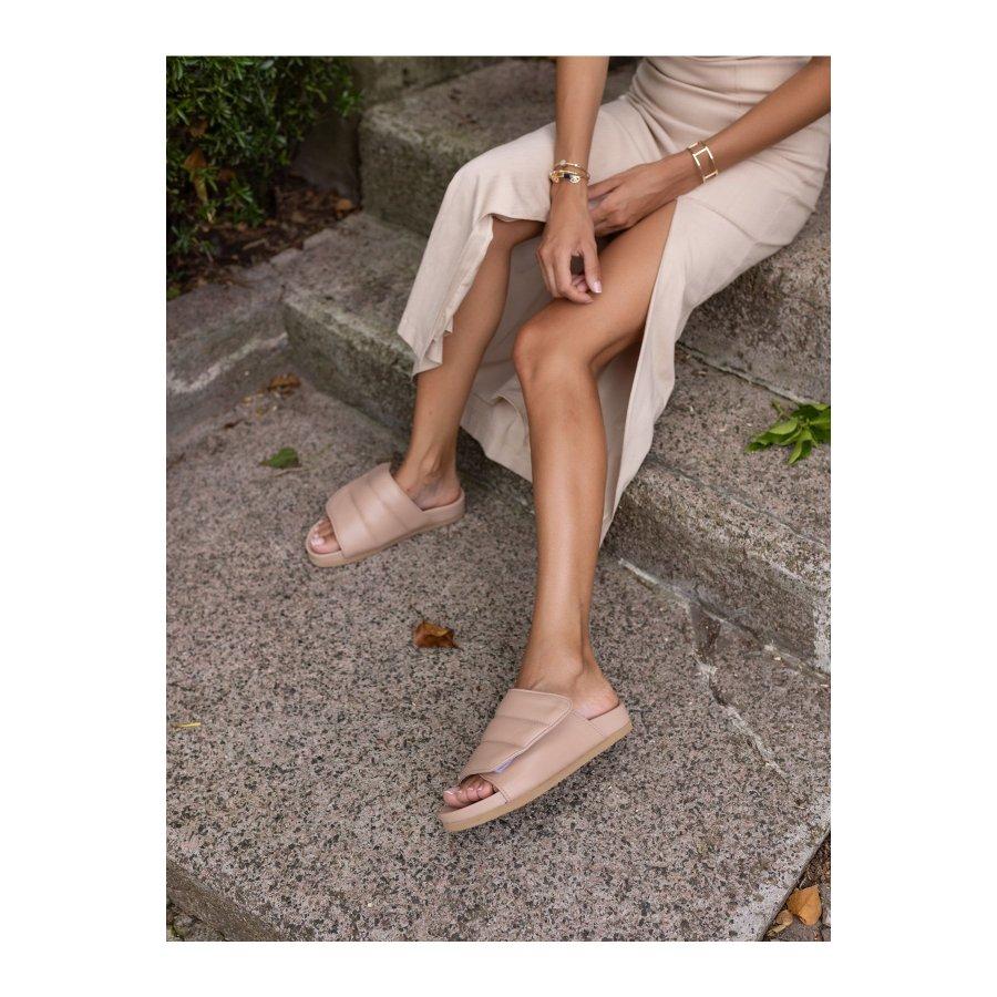 Женские повседневные летние тапочки из натуральной кожи