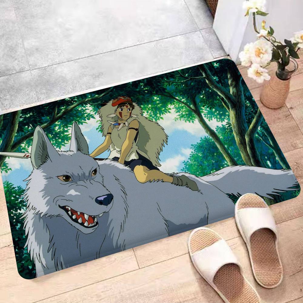 Аниме Фильм П-Принцесса М-Мононоке Коврик для входной двери Скандинавский стиль Домашний придверный коврик Коврики для ванной-туалета Коврик для декора спальни Отеля
