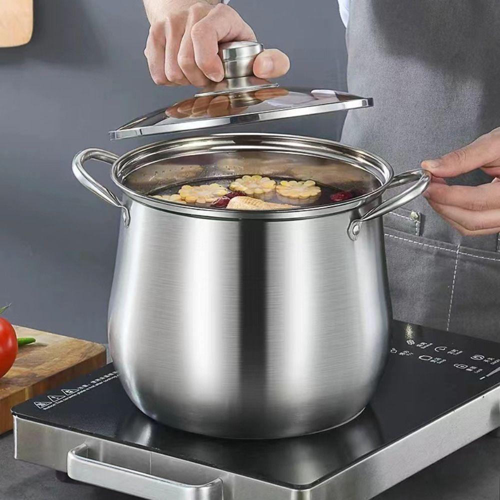 Кастрюля из нержавеющей стали большой вместимости для приготовления супа, кухонная посуда, кастрюля для бульона, для ресторанов