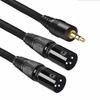 WV-9272-1.5B: Two XLR Male To 3.5mm Stereo Mini Plug Unbalanced Line Cable (1.5m, Black)