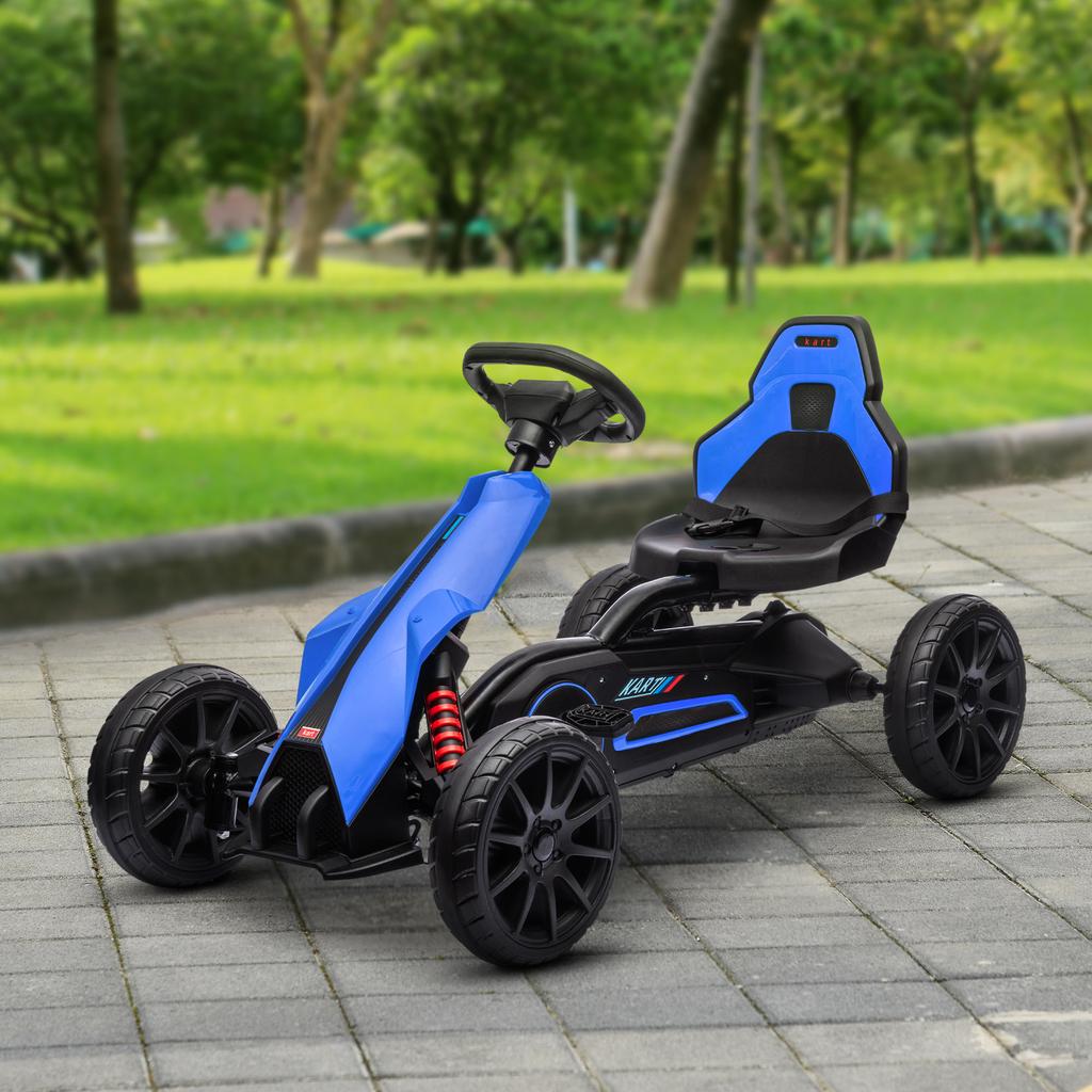 Go Kart Pedal Go Kart Reverse and Forward Gear, for Children from 3 to 8 Years, Blue