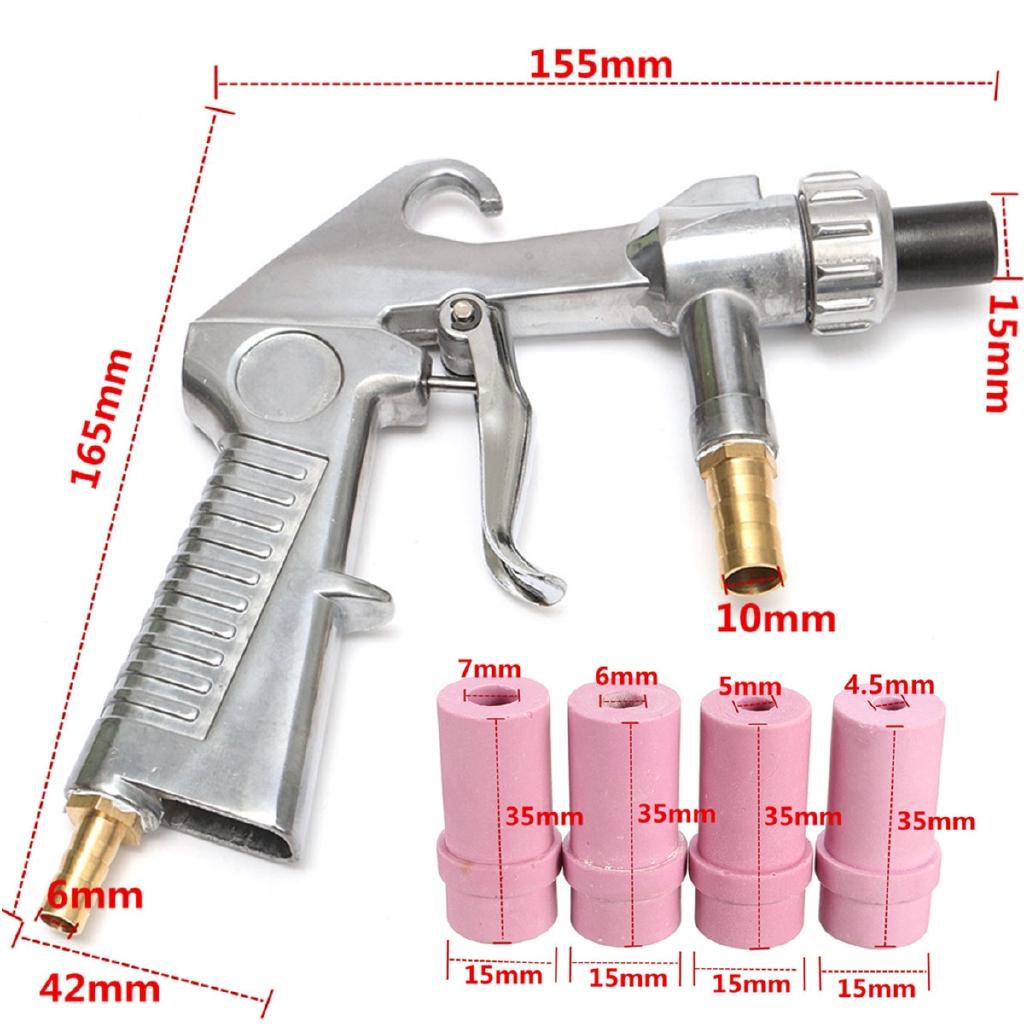 Sandblaster Air Siphon Feed Blast Nozzle Ceramic Tips Abrasive Sand Blasting with 4pcs Ceramic Nozzles Abrasive