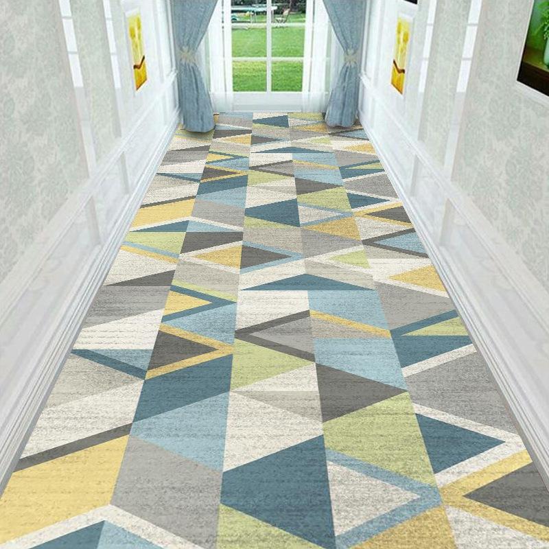 Geometric Carpet for Boys Bedroom Corridor Hallway Rug Persian Living Room Area Rug Flannel Rugs for Kitchen Entrance Doormat