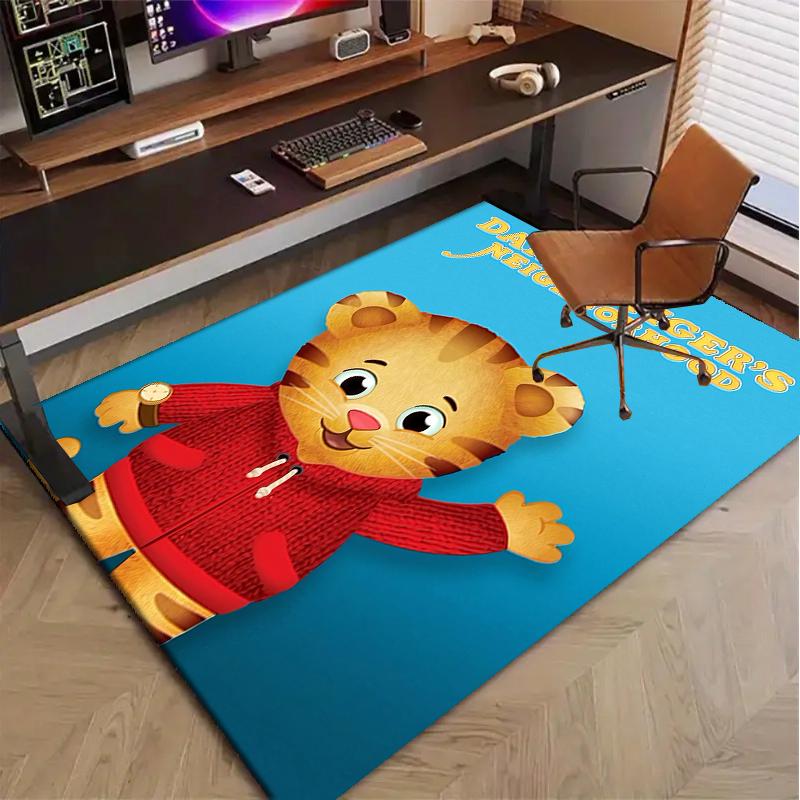 Daniel Tiger Polyester Carpet, Soft Indoor Mat for Office Chair, Living Room, Computer Desk - Decorative Home Office Rug Design