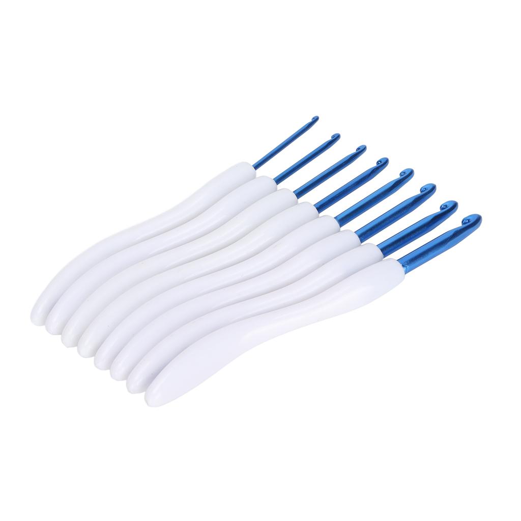 8pcs Crochet Hooks Curved Soft Handle Comfortable Portable Knitting Tool for Weaving Enthusiast