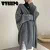 Women Korean Casual Long Sweater Cardigan Ooffice Lady Soft Comfortable Solid Loose Long Sleeve Bat Sleeve Knitted Coats