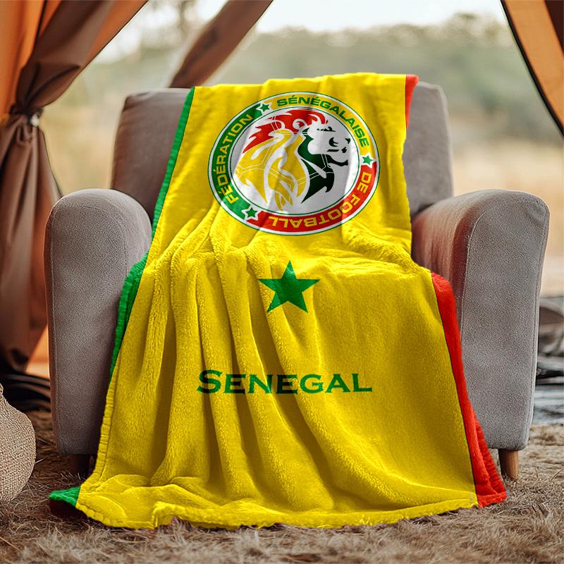 Senegal Flannel Blanket Soft Warm All-Season Throw, Design for Camping, Car Travel, Hiking Sofa, Bed, Office Perfect Gift for Parties