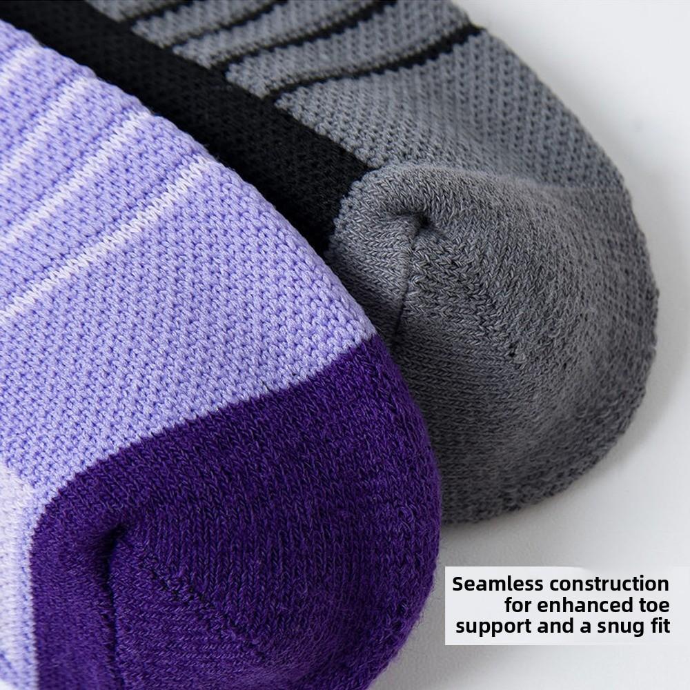 2 pairs Thicker Design Ski Socks High Elastic Mountaineering Socks Soft Sports Socks Skiing