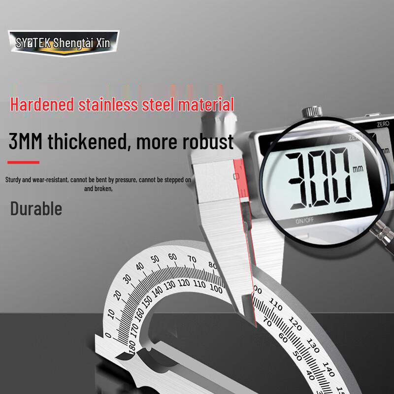 SYNTEK Stainless Steel Angle Ruler & Protractor