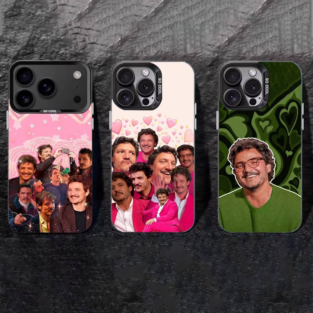Pedro Pascal Phone Case For iPhone 17,16,15,14,13,12,11 Plus,Pro Max,XS,Colored silver phone case