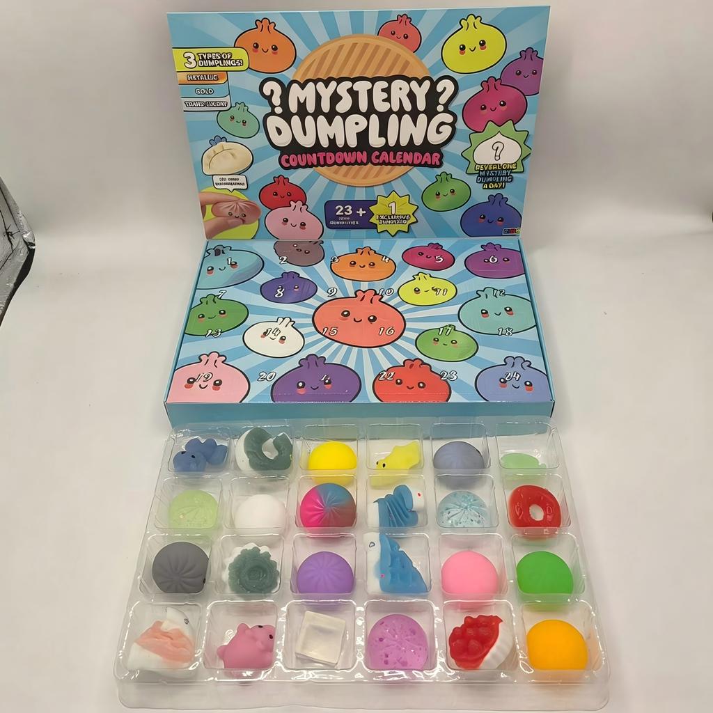 24-дневный Адвент-календарь Squishy Сюрприз-коробка Милый Пельмень Булочка Игрушка-антистресс Медленное Восстановление Стресс Подарок-сюрприз На Рождество