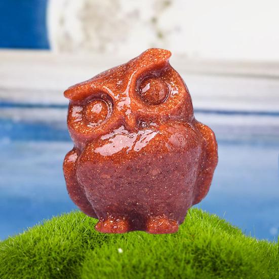 Скульптура совы, реалистично выглядящая, прекрасный искусственный кристалл, ручная работа, полированная статуя совы, статуя животного, украшение для рабочего стола