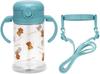 Skater Baby Straw Mug with Foldable Handle and Shoulder Plush Suitable for Ages 1 Year and Up Strap, 2-Way Type, 370ml, Bear, (KSHW2N-A)