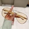 Винтажные большие солнцезащитные очки с металлической оправой и градиентными линзами, классические дорожные очки для вождения, солнцезащитные очки с защитой UV400 для женщин и мужчин