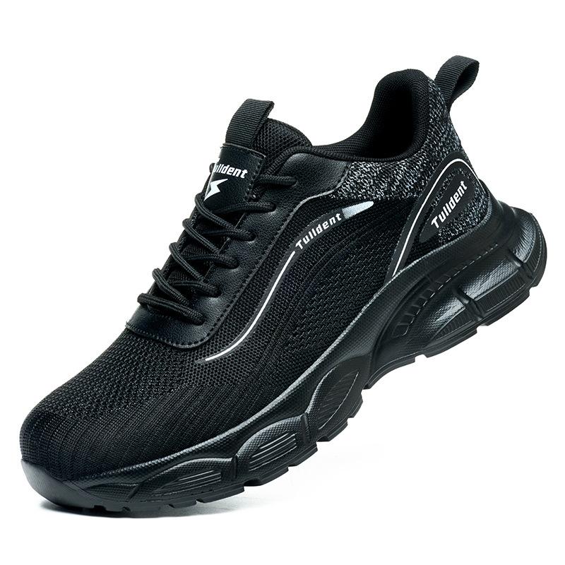 Мужская повседневная спортивная защитная обувь Изолирующая, противоударная и устойчивая к проколам Рабочая обувь Дышащая сетка для улицы Черные кроссовки
