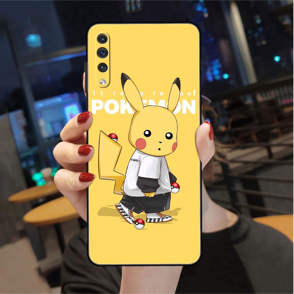 Чехол с игрой «Покемон» для Samsung Galaxy A50 A70 M52 A30 A20s A20e A10 A40 A10s M51 M31 M30s M13 5G, черный чехол для телефона