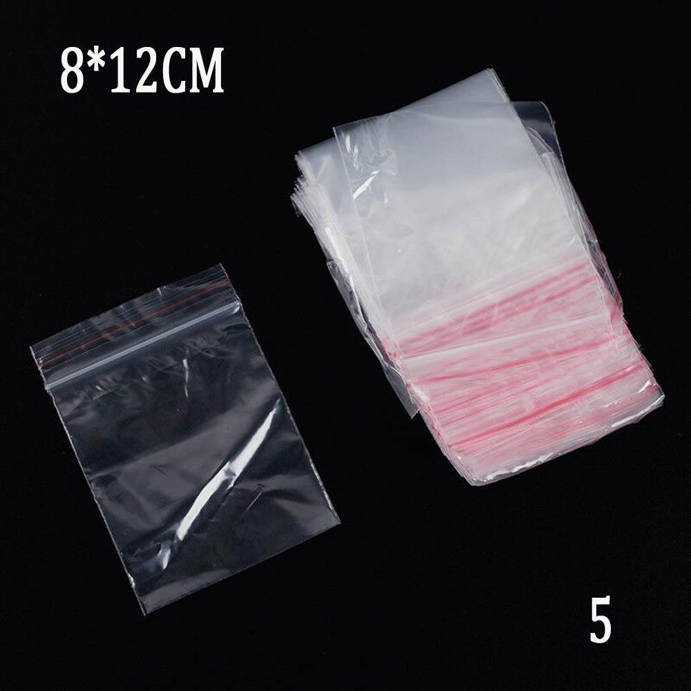 100Pcs Clear Moisture-proof Snacks Food Storage Plastic Bags Sealing Bag Kitchen