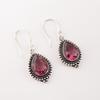 Rhodolite Gemstone Earrings 925 Sterling Silver Handmade Jewelry Boho Earrings EE-164-5