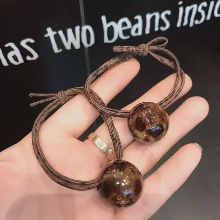 Корейская акриловая веревка для волос с леопардовым принтом из ледяной трещины: Двухрядная повязка на голову и браслет