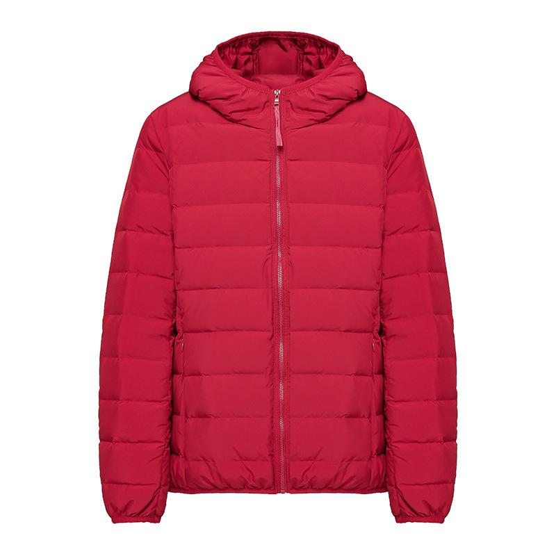 Легкая куртка-пуховик 2025 года, осенне-зимняя женская куртка с капюшоном, белый утиный пух, модная универсальная повседневная куртка для женщин