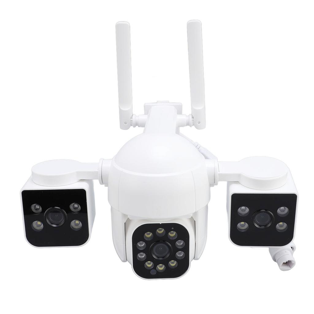 Wireless Security Camera Three Lens 1MP HD 360 Degree Pan Tilt 2 Way Talk Outdoor Surveillance