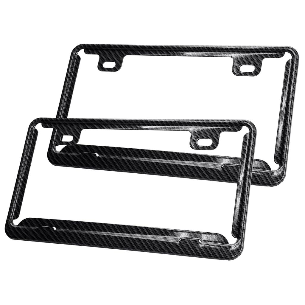 Anni Number Plate Front and Set of for Light and Standard Plate Conceals Yellow Stainless Carbon Fiber Frames, Rear, 2, Cars, Cover, Frame, Frame,