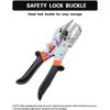 45° - 135° angle cutting scissors, quarter-circle cutting tool, used for cutting PVC, PPR, PE pipes, cork, including 10 spare blades