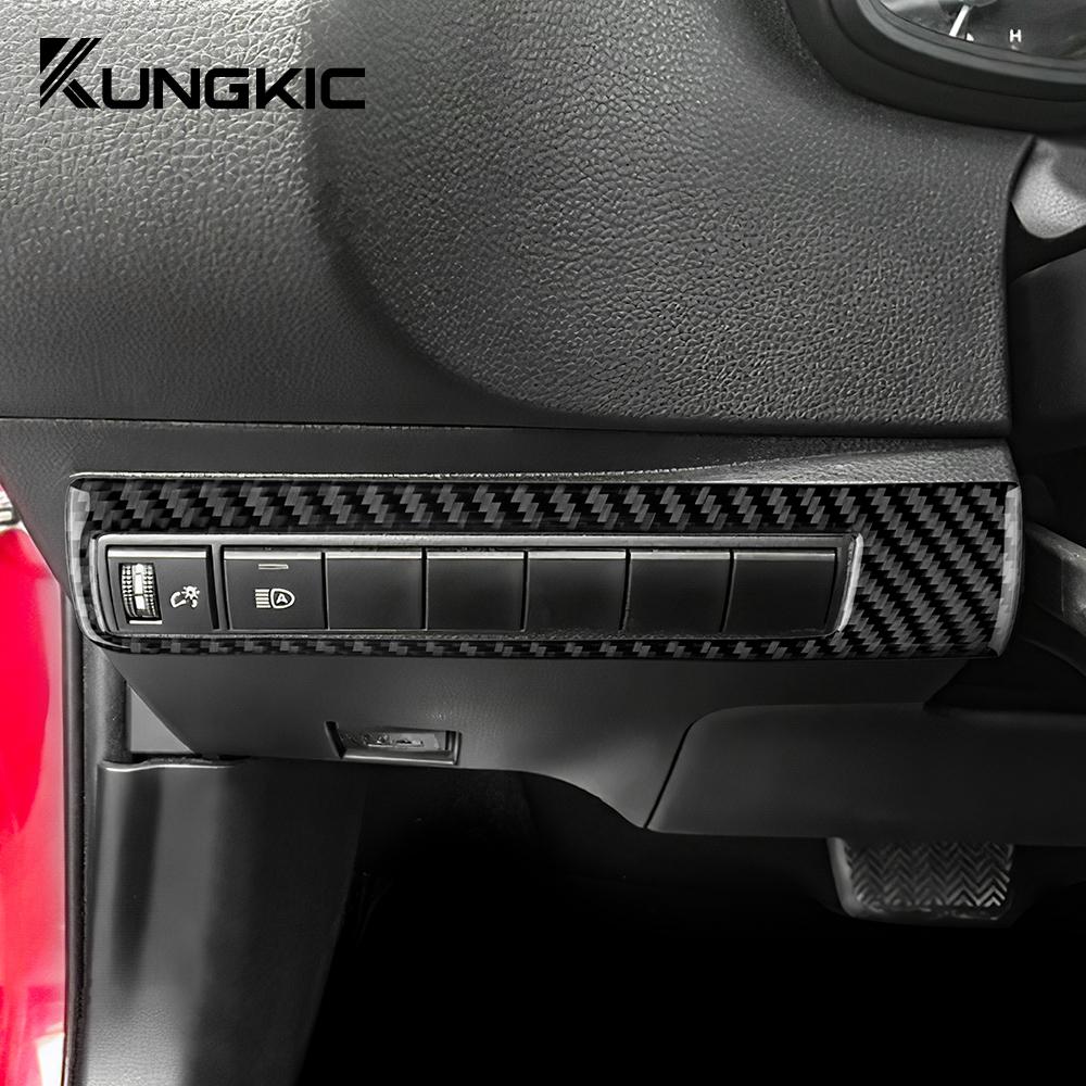 Настоящая мягкая карбоновая наклейка для Toyota Corolla 2019 2020 2025 2025 2025 2025 Переключатель фар RHD LHD Аксессуары для интерьера