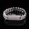 NUOYA Iced Out Zircon Cuban Chain Bracelet 22MM Width 4 Row Diamond Gold Plated Miami Cuban Link Chain Hip Hop Jewelry for Men