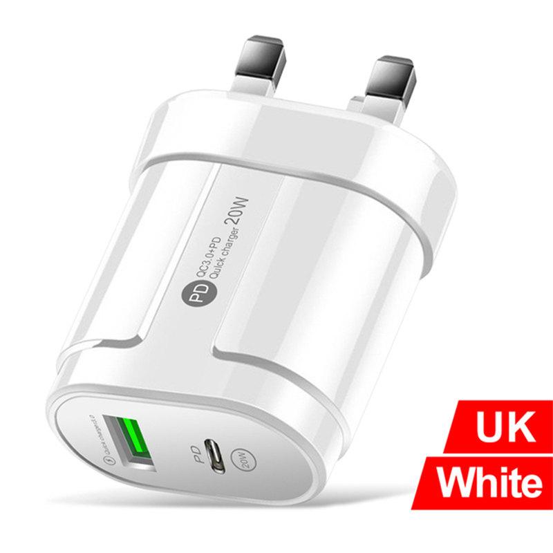 20W PD USB 5V 2A C Зарядное устройство с двумя портами Настенный адаптер для быстрой зарядки телефона Type-C для iPhone 14 13 11 Pro iPad Huawei Xiaomi Samsung