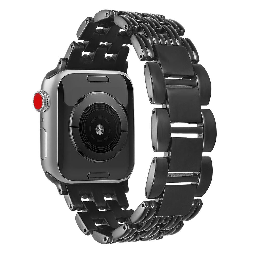 5-Bead Stripe Watch Strap for Apple Watch Series 10 Ultra 9 8 7 SE 6 5 4 3 2 1 46mm 49mm 45mm 44mm 42mm Stainless Steel Wrist Band