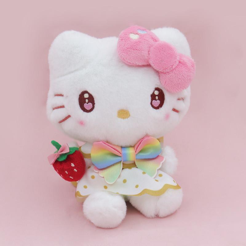 Sanrio Strawberry News Куроми Плюшевая Игрушка Брелок для Сумки С Мягким Коротким Мехом Для Детей