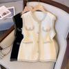 Women's Imitation Mink Vest Spring Autumn Plush Knitted Cardigan Vest Knitted Sleeveless Waistcoats