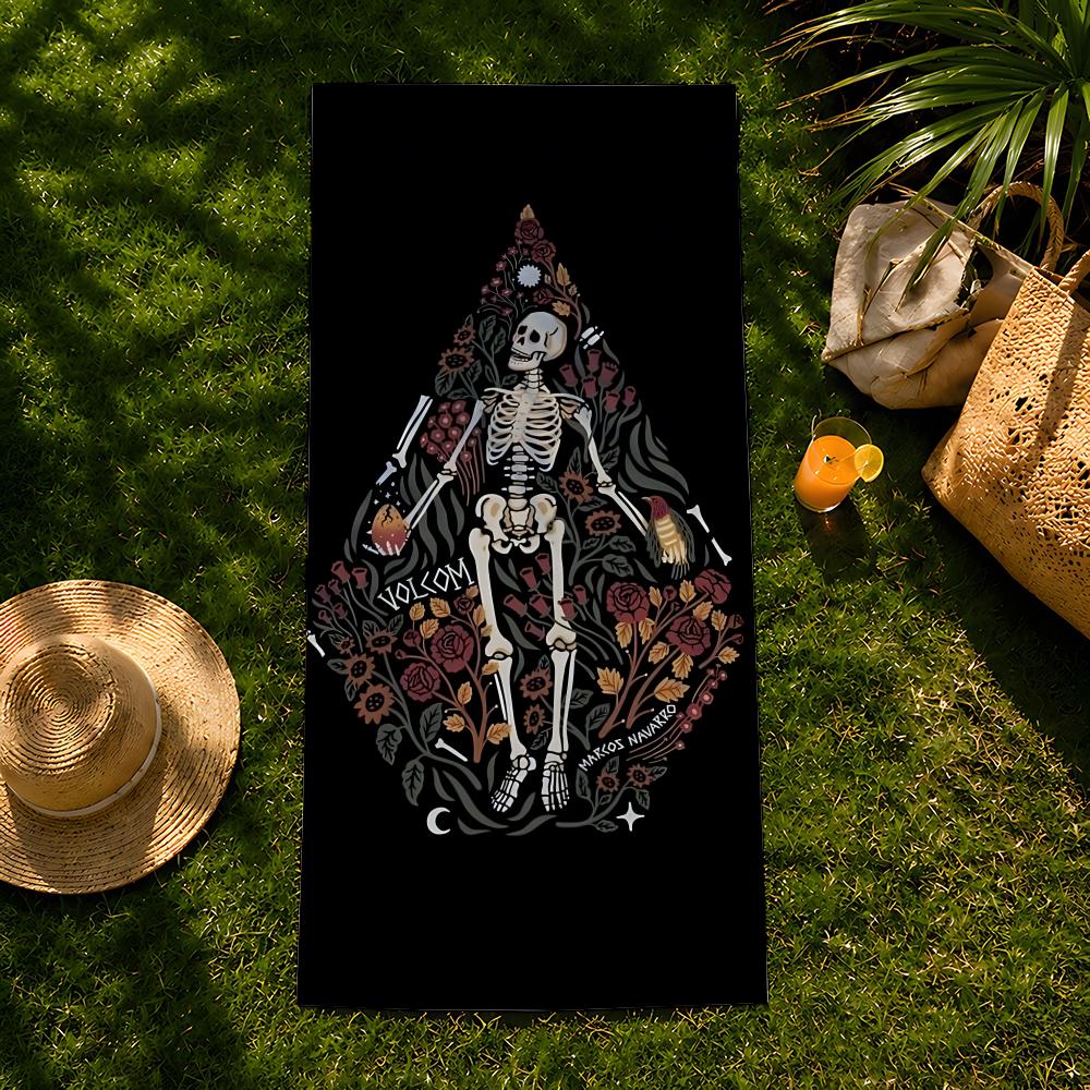 Бренд V-Volcom Полотенце пляжное, быстросохнущее впитывающее банное полотенце для плавания, спортзала, кемпинга, отдыха на природе