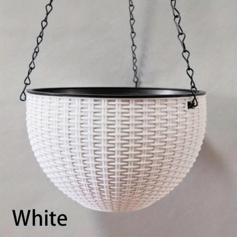 Универсальные круглые подвесные цветочные горшки из смолы, корзина для уличного подвесного горшка, держатель для сада, балкона, ведро для цветов, домашний декор