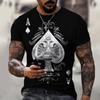 Fashion Poker Printed Men's T-shirt Fitness T-shirt Round Neck Short Sleeve T-shirt Top Summer Men's Street Wear