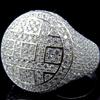 Milangirl Круглые Кольца Мужские Серебристый Цвет Iced Out Фианиты Кольцо Подарки подарки для мужчин