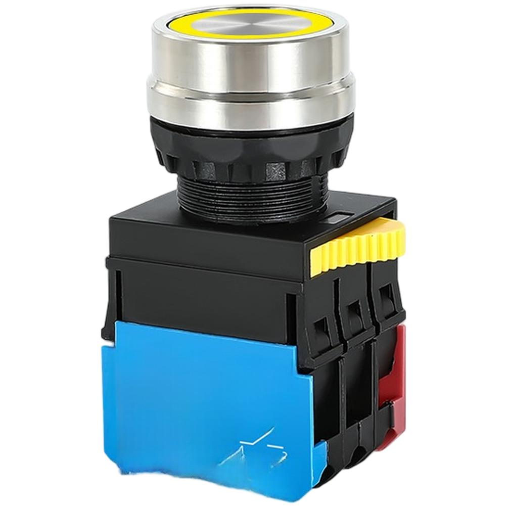 Control Panel Push Button Switch 22mm Red Self Locking Reset Silver Contacts IP65 Rated for Harsh Environment Operation