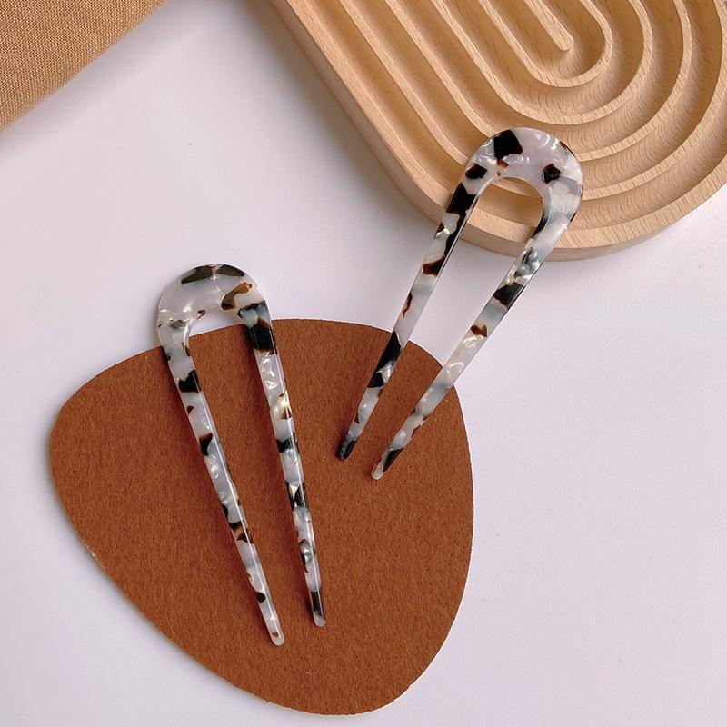 2 шт./лот Корейские палочки для волос Женская заколка для волос Элегантные красочные ацетатные палочки для волос с леопардовой текстурой Заколка для волос для девочек Аксессуары для волос