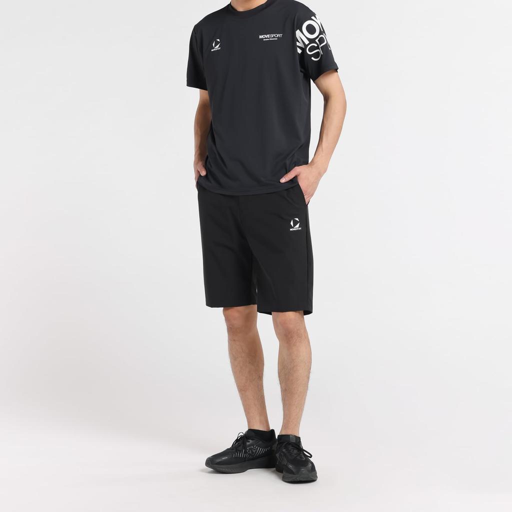 Спортивная футболка Move Sports Coolist by Move Round Short BK00 Descente, Спорт, Влагоотводящая, Быстросохнущая, Отводящая тепло, Шея, Рукав, Мужская, (ST5SHTZ0MB)