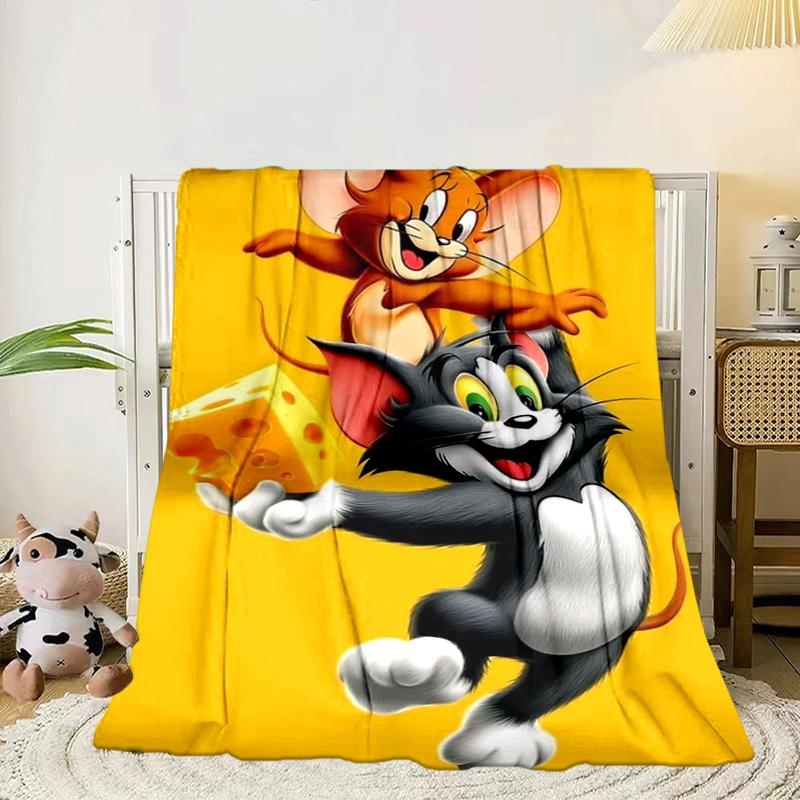 Cat and Mouse Blanket Flannel Blanket for bed, sofa, Camping, Hiking, Picnic Essentials, gift for family Fan gifts