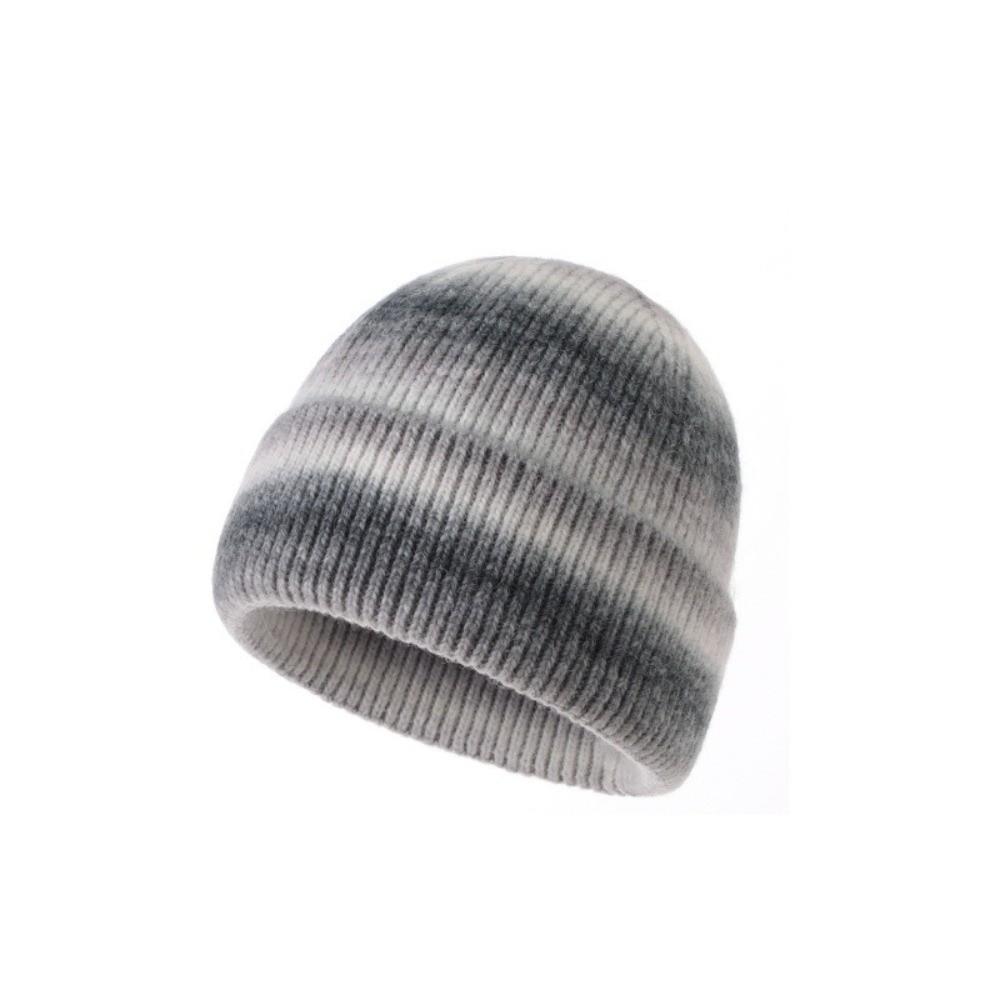 Gradient Color Knitted Beanie Hat Windproof Pullover Hat Trendy Warm Winter Cap  Autumn Winter