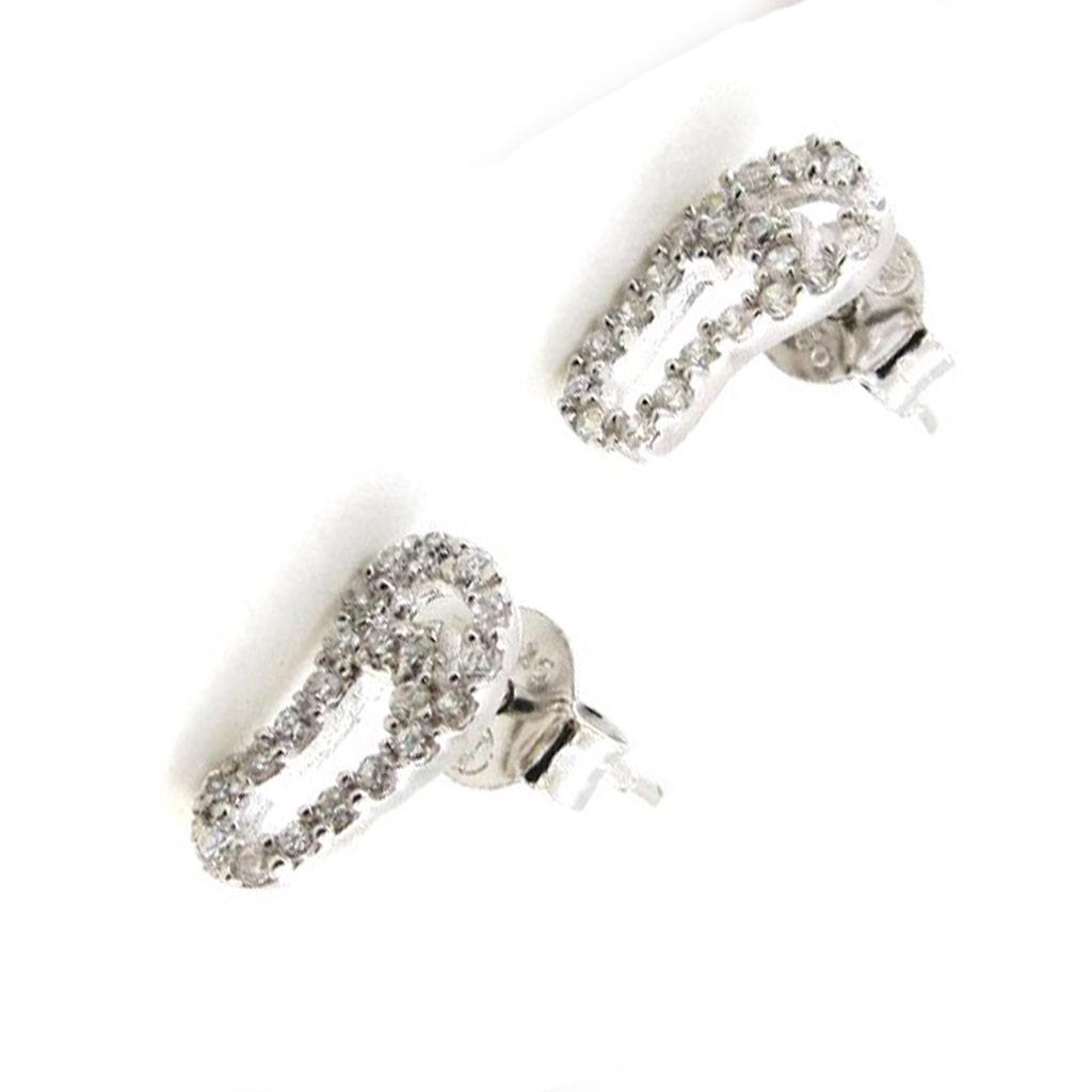 Les Trésors De Lily [I9838] - Серебряные серьги «Щипцы» (родиевое покрытие) - 11x6 мм