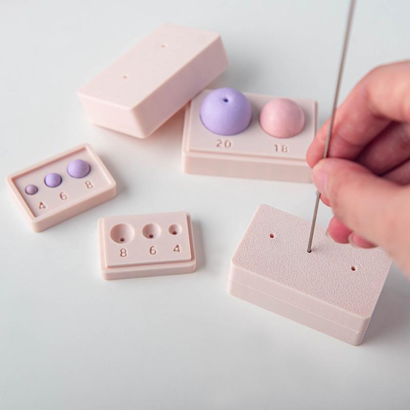 Soft Ceramic Round Ball Rolling Mold Kit Clay Round Rubbing Auxiliary Tool with Punched Earrings Necklace Beads Handmade Tools