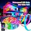 Upgraded 5-15M Waterproof RGB-IC LED Strip Light USB 5V Bluetooth APP Music SYNC Flexible Lamp Tape For Indoor Outdoor Home Deco