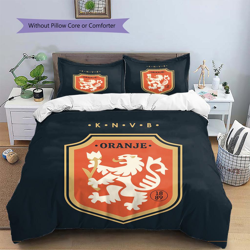 KNVB Pattern Bedding Quilt Set Home Decoration Gift (1 * duvet cover + 2 * pillowcase without core)