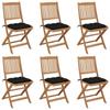 Day and Night - Day and Night Folding Garden Chairs 6 Units and Cushions Solid Acacia Wood